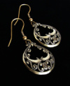 Brass Filigree Hoops Earrings